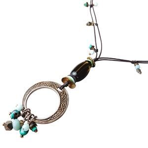 Signed Silpada Necklace N1892 Sterling Gemstone Boho Circle Pendant